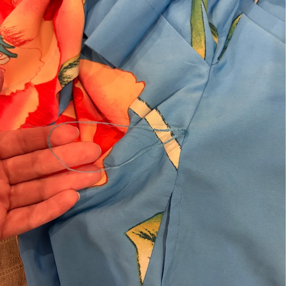 Natori Robe Nova Blue Floral Robe Size Small